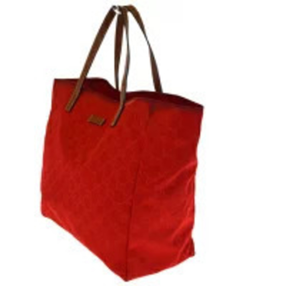 Gucci Handbag Leather Brown Red GG Tote Bag Brown Red